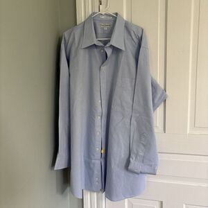 Paul Fredrick Dress Shirt Mens Size 19-36 Two Ply Cotton Pinpoint Oxford